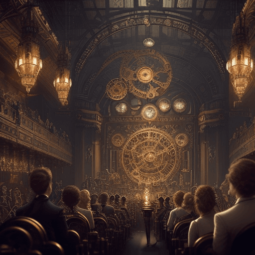 AI generated: Imagine a fantastical world where steampunk technology meets the beauty of classical music. In this ...
