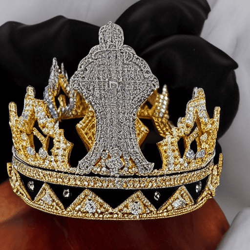 AI generated: dark skull with ultra detailed gold and diamond intricate king crown, 8k