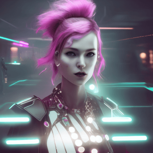 AI generated: cinematic lighting, 4k, ultra details, ultra realism, woman, harlequin, sad, heavy eye liner, cyber ...