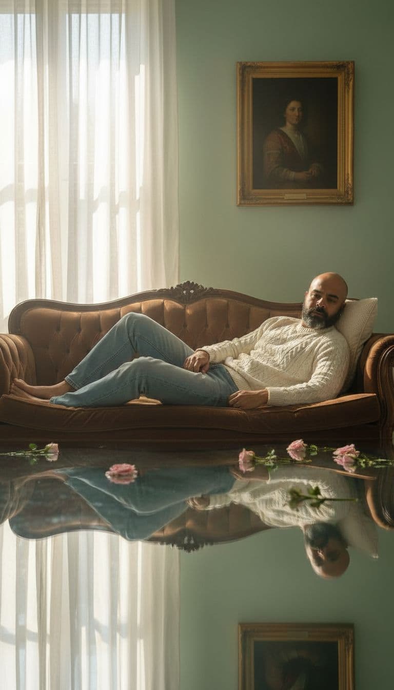 AI generated: a stylish young man with a lean, toned physique (around 57 kg, 5'6 tall) — his beard remains unchang...