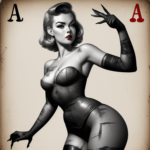 AI generated: A vintage playing card, display of card suit and number, weathered & worn with scratches on surface,...