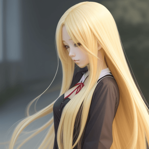 AI generated: beautiful hot blonde long hair anime girl suicide