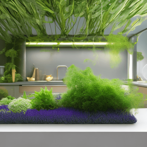 AI generated: futuristic countertop garden, photo, ultrarealistic, product shot --ar 16:9