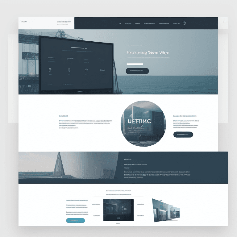 AI generated: WEBUI design of a landing page for a design company website, UI, UX, Sleek design, Modern, Very deta...