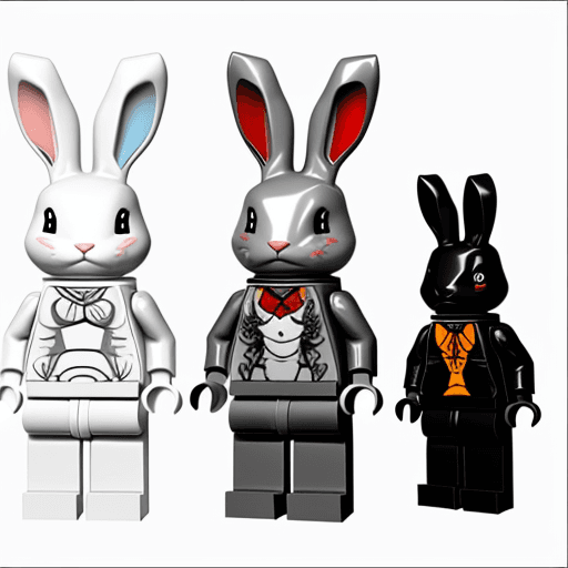 AI generated: rabbit all parts will be created by lego full body