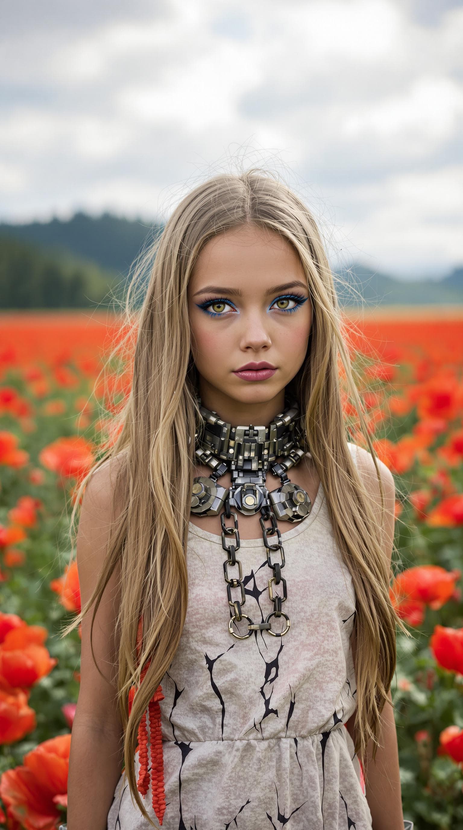 AI generated: a professional photo of a exceptionally beautiful girl in the world, (age 9), (nine year old) of the...