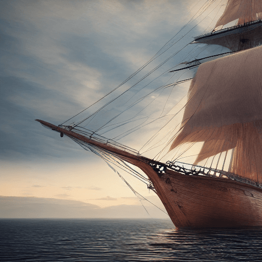 AI generated: Photo of a ultra realistic sailing ship, dramatic light, pale sunrise, cinematic lighting, battered,...