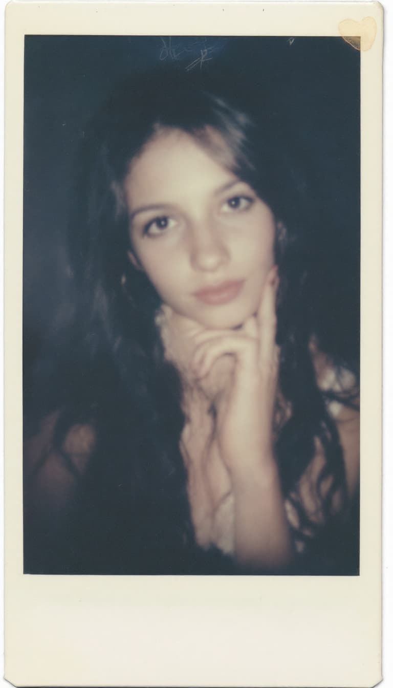 AI generated: girl, old polaroid photo