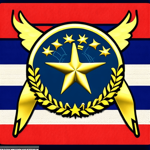 AI generated: ultra-realistic logo in the style of American morality patches of the 60s, a golden wreath, a kamika...