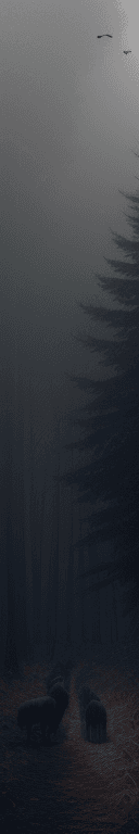 AI generated: **devils and pack of wolves in the distance, woods, forests,,,,many moons,::::v4::::V5,realistic,pan...