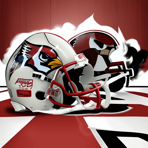 AI generated: Digital  Arizona Cardinals logo and Arizona Cardinals football helmet  air brush with smoke red, whi...