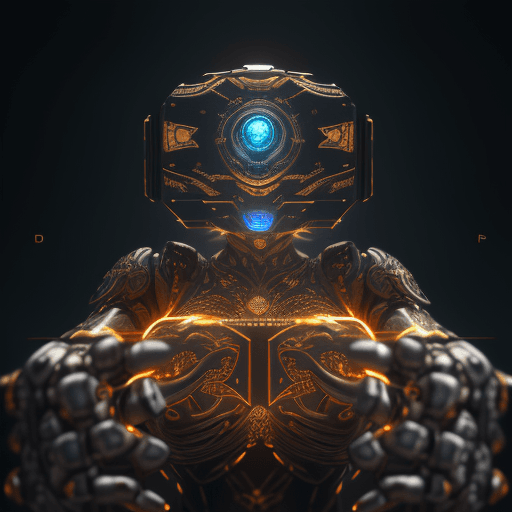 AI generated: "A mesmerizingly beautifully detailed and intricate Ai BOX Robot with its hand sticking out holding ...
