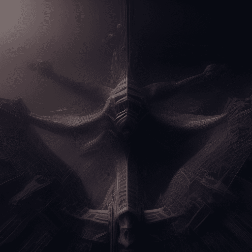 AI generated: stuck and flying through the dark eternal void, intricate artwork . octane render, trending on artst...
