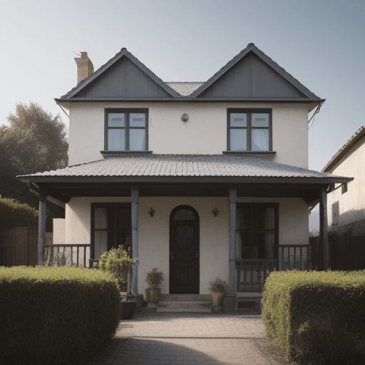 AI generated: house with a person in front
