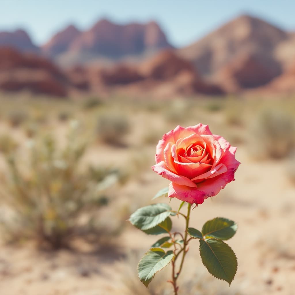 AI generated: rose in the dessert 

