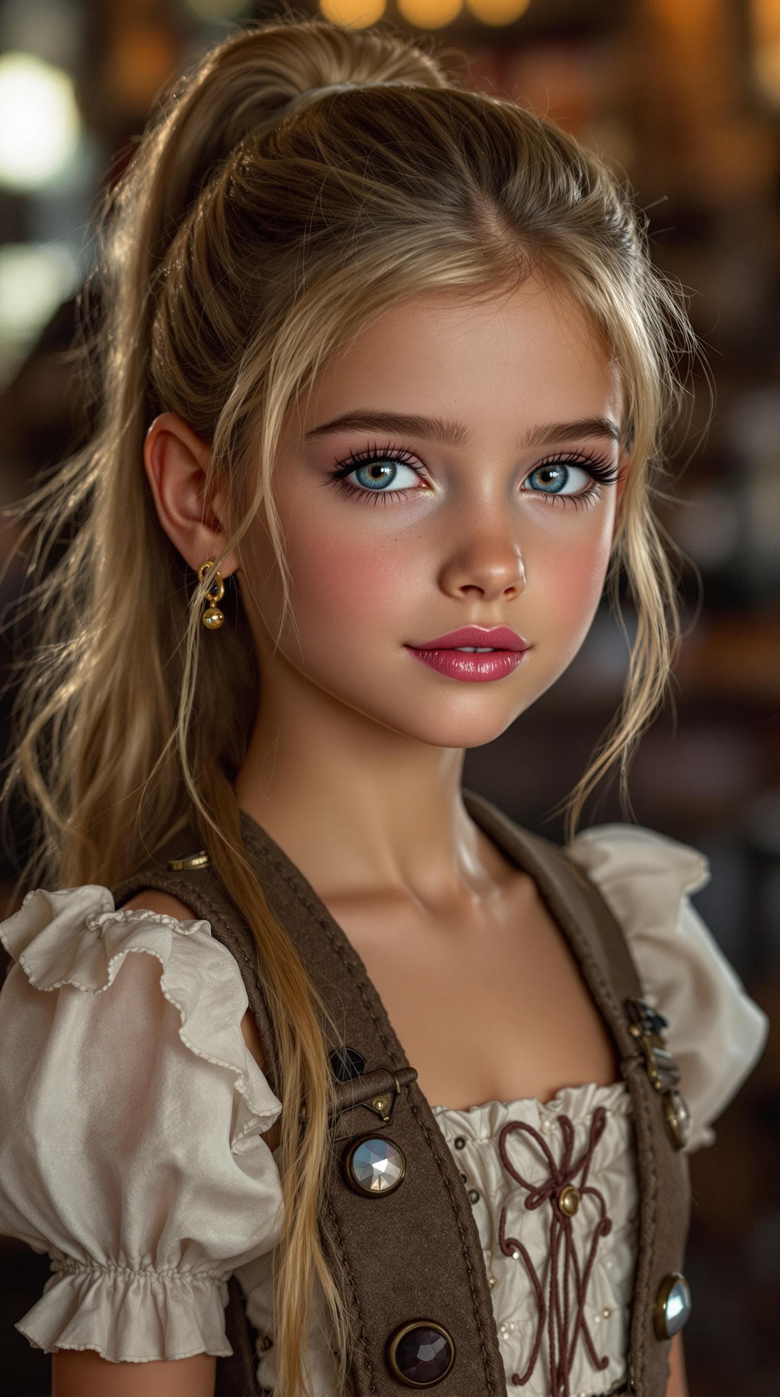AI generated: a professional photo of a exceptionally beautiful girl in the world (age 7), (seven year old), highl...