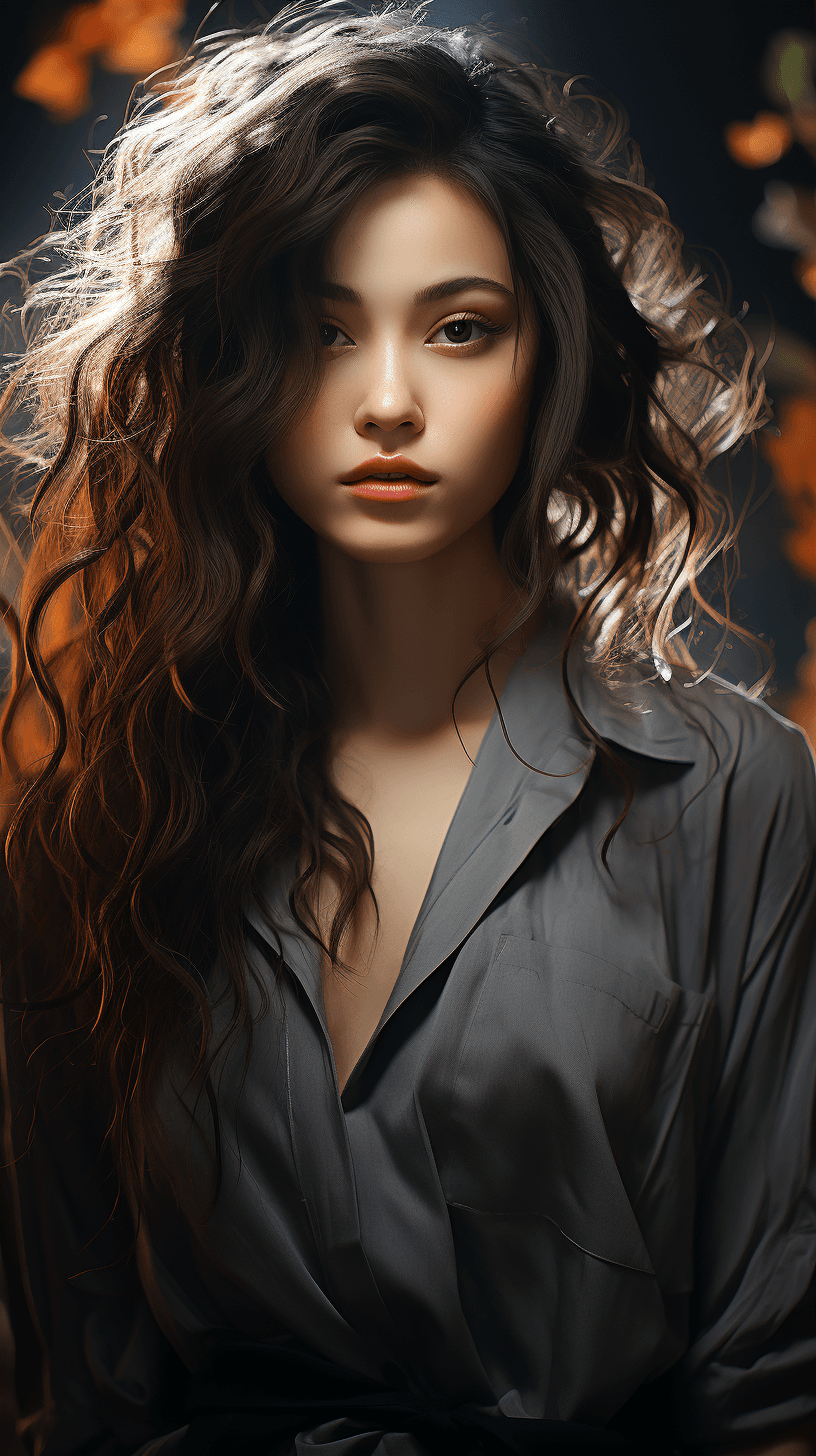 AI generated: a very beautiful woman posing for the camera, in the style of uncanny valley realism, anime aestheti...