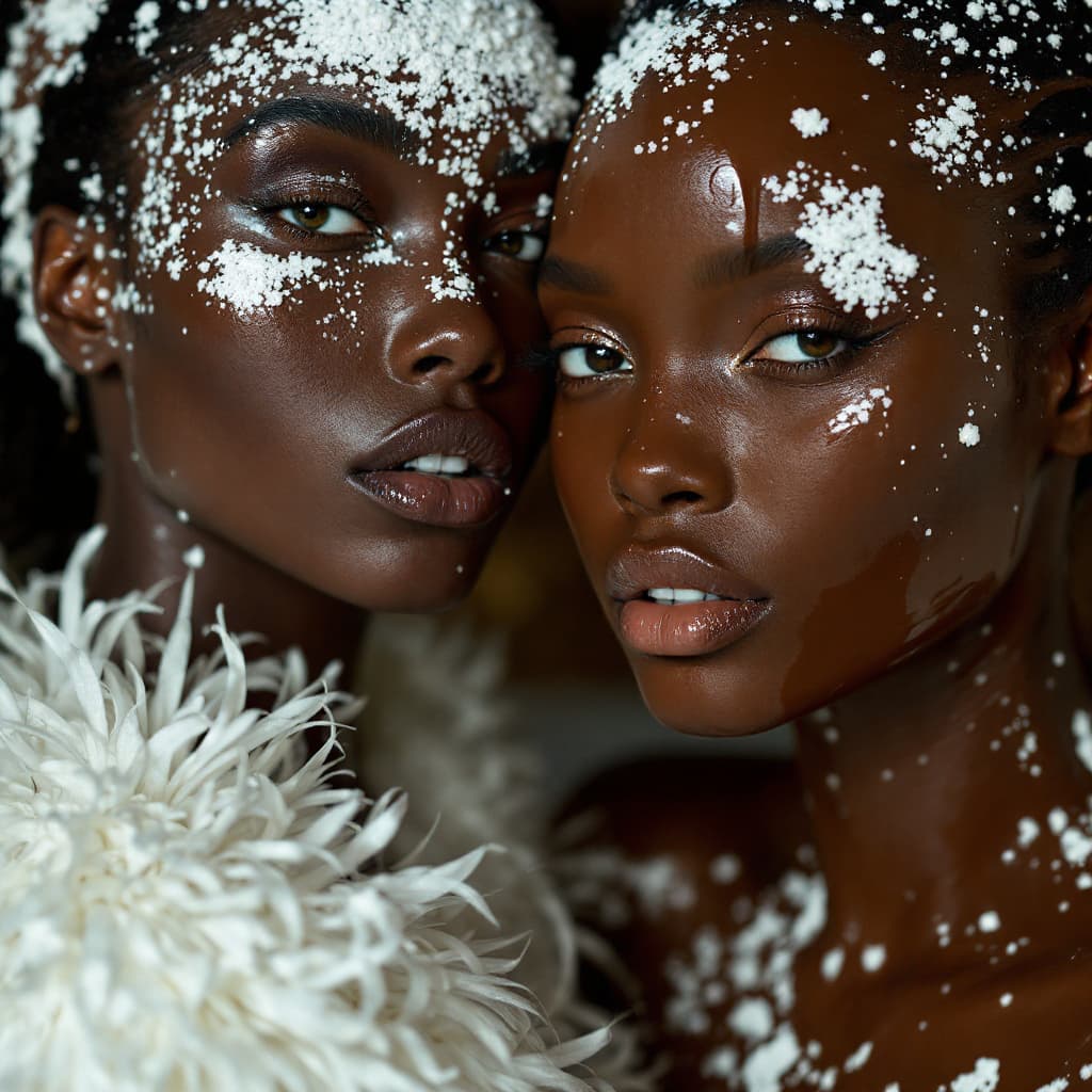 AI generated: vogue models covered in chocolate.