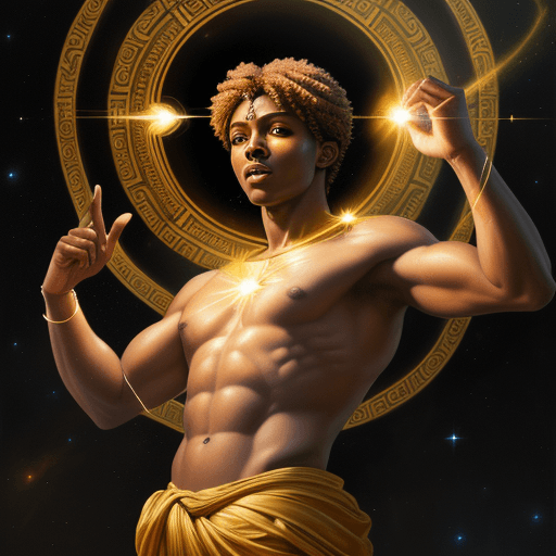 AI generated: Hyper realistic oil painting in the style of Raphael’s School of Athena, image a brown skin king ill...