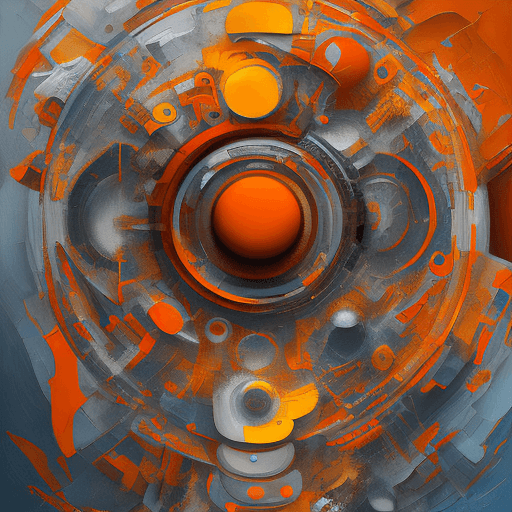 AI generated: abstract realism painting in orange and grey with modern brush techniques, in the style of bauhaus f...