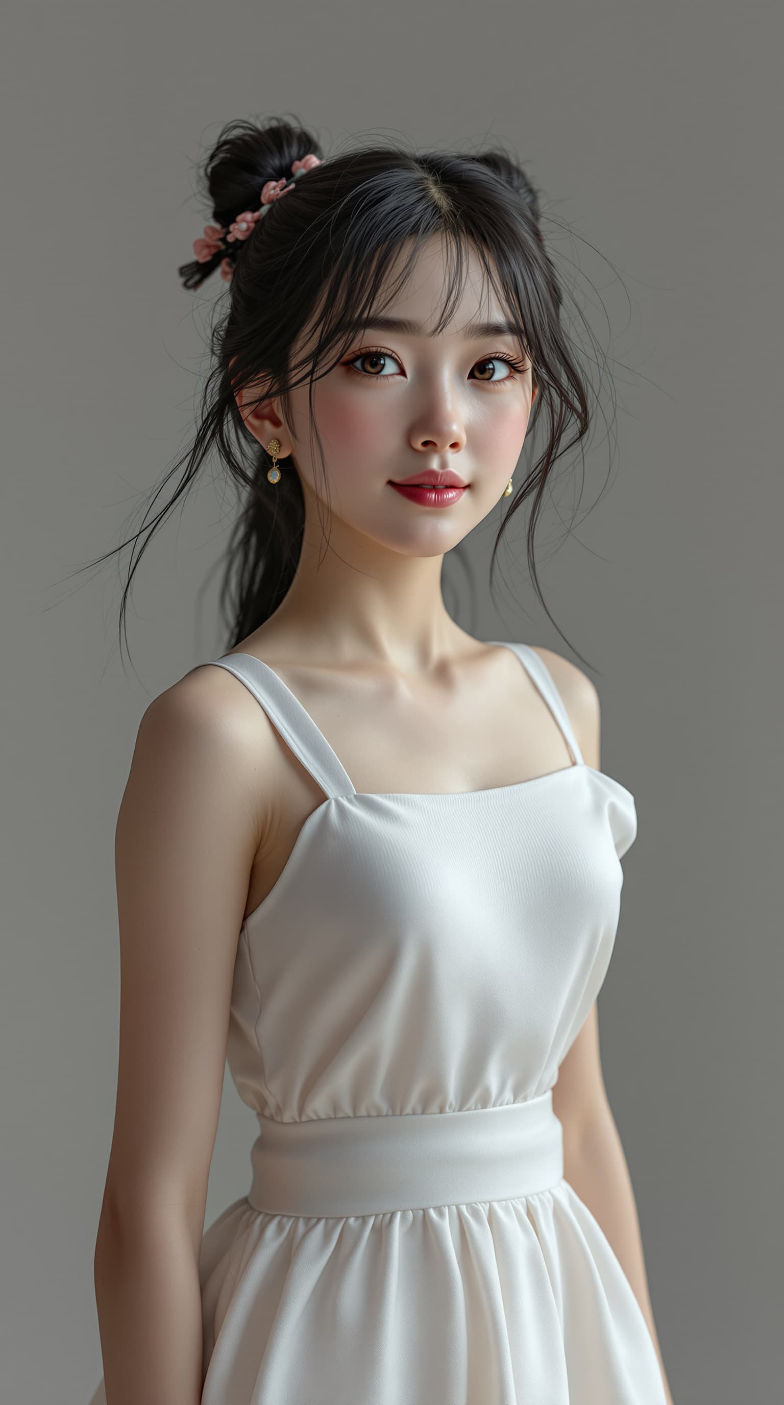 AI generated: A hyper-realistic depiction of a twelve year old Celine Tam, created with Unreal Engine 5 and Octane...