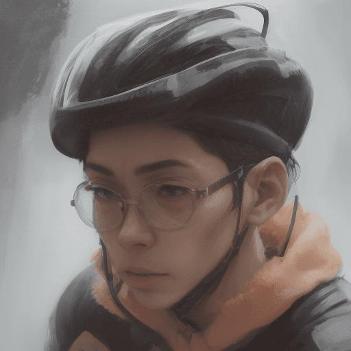 AI generated: Onoda, Yowamushi pedal,cycling,using helmet,on mountain roads, city roads, busy crawling, congested ...