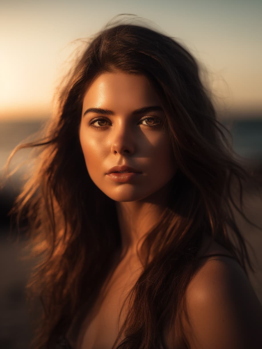 AI generated: professional full length shot of a elise trouw wearing only a two-piece swimsuit (beach), (dune), lo...