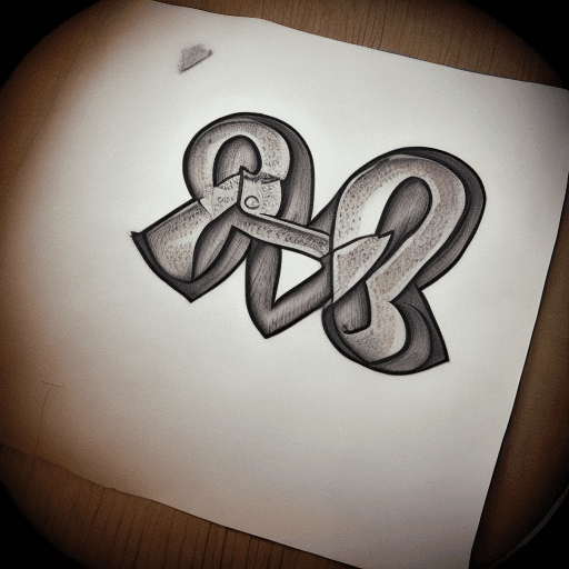 AI generated: create an heart, which matches the letters R and M around it, for a tattoo 