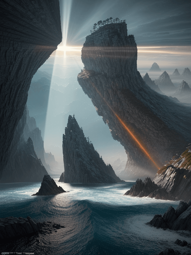 AI generated: Photo of a ultra realistic edge of the Earth, bright light, cinematic lighting, battered, low angle,...