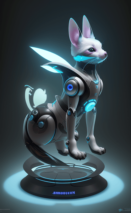 AI generated: product photo of a futuristic stylized pet robot, kindchenschema, by artgerm and greg rutkowski and ...