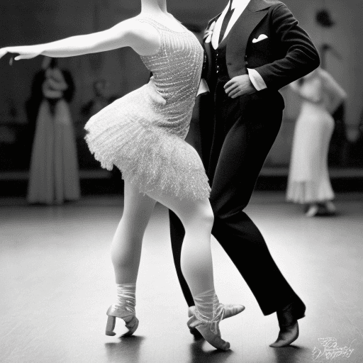 AI generated: photo of a couple of dancers in 1930, dancing having a lot of fun, gatsby, charleston, vintage movie...