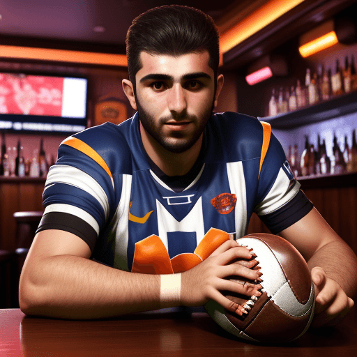AI generated: Vedat muriqi football player in a bar


