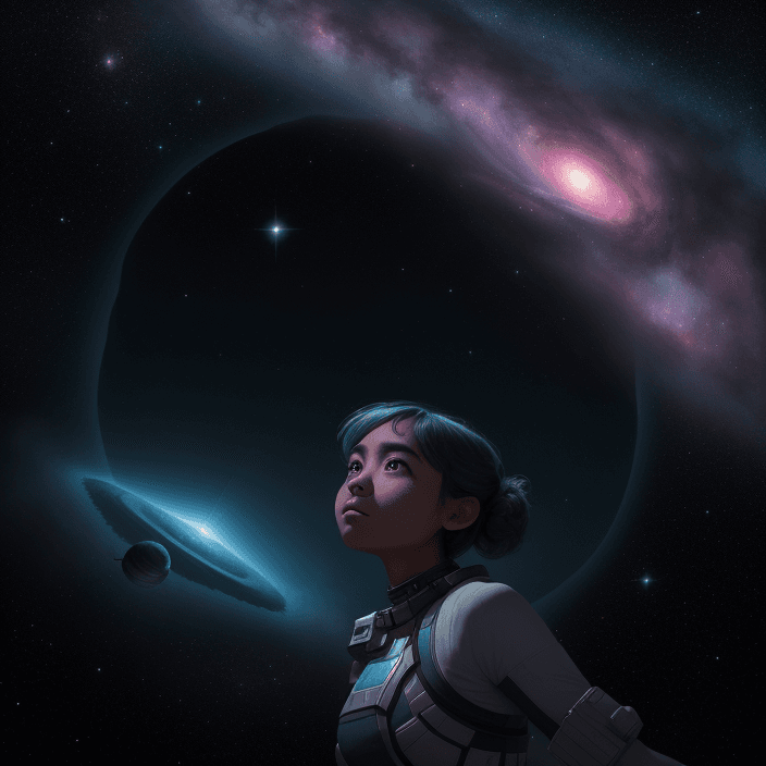 AI generated: Maya and her crewmates marveled at the beauty of distant nebulae, danced through asteroid fields, an...