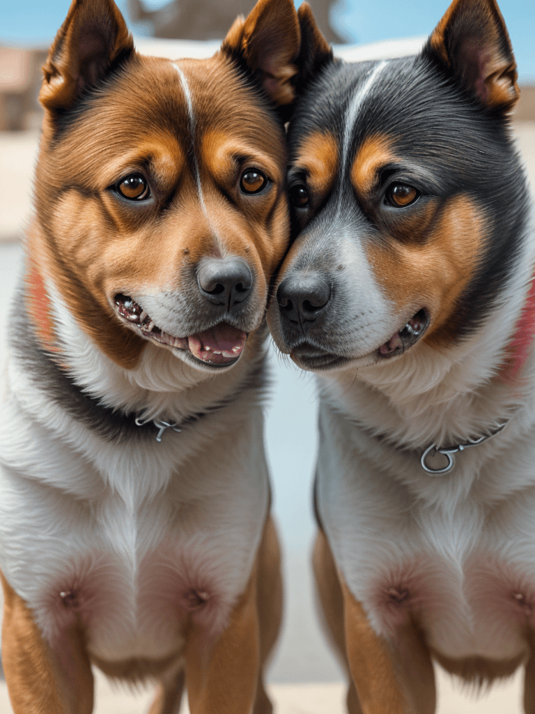 AI generated: portrait of a two headed dog, ultra realistic, 8k full HD, low angle, unreal engine 5, cinematic, ma...