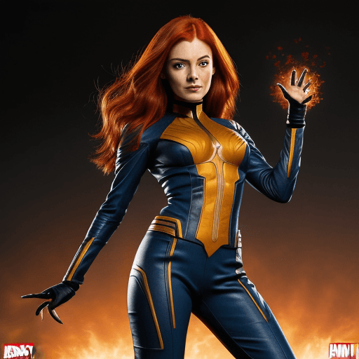 AI generated: marvel comics xmen jean grey the phoenix young
