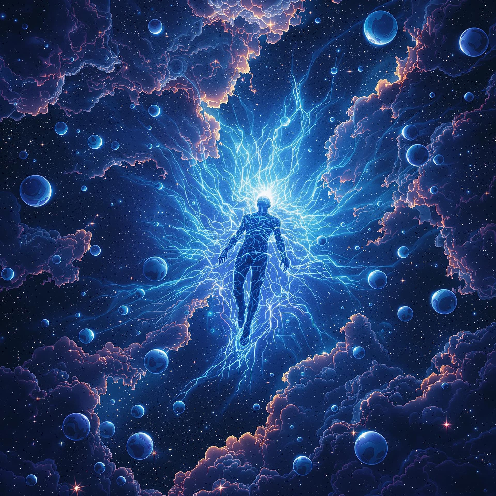 AI generated: In high definition, highly detailed, surreal, psychedelic and trippy. A picture of a dead person's s...