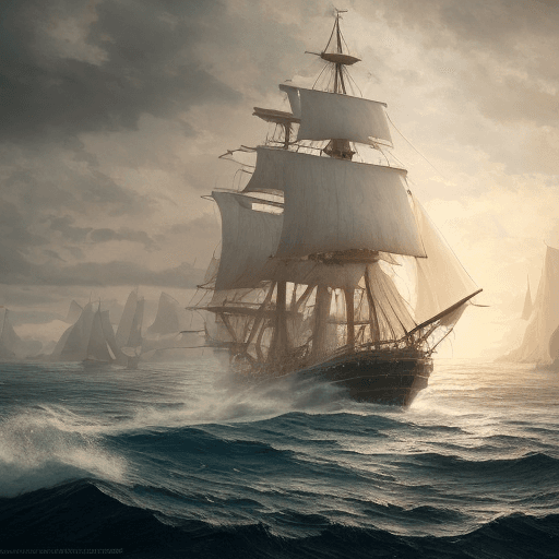 AI generated: photo of a ultra realistic sailing ship, dramatic light, pale sunrise, cinematic lighting, battered,...