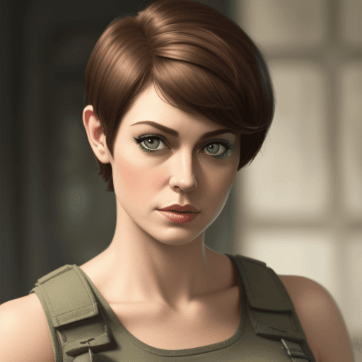 AI generated: Lady Jaye pixie cut

