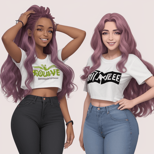 AI generated: "Imagine uma jovem sorridente, com pele olive e cabelos castanhos realçados por mechas magenta, esti...