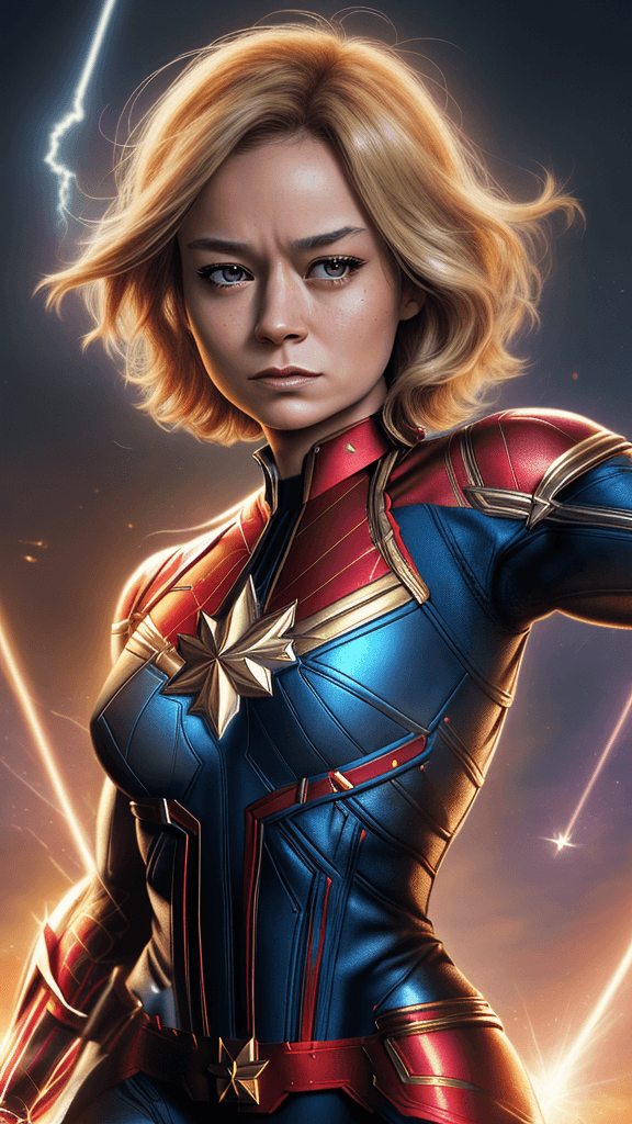 AI generated: (16k, best quality, master:1.2) HDR, Marvel Entertainment Art by, Captain Marvel (AKA Carol Danvers,...