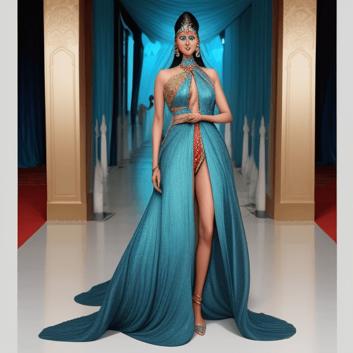 AI generated: Humanised
 image 6 feet tall south Asian model red carpet look attending met gala based on theme nat...
