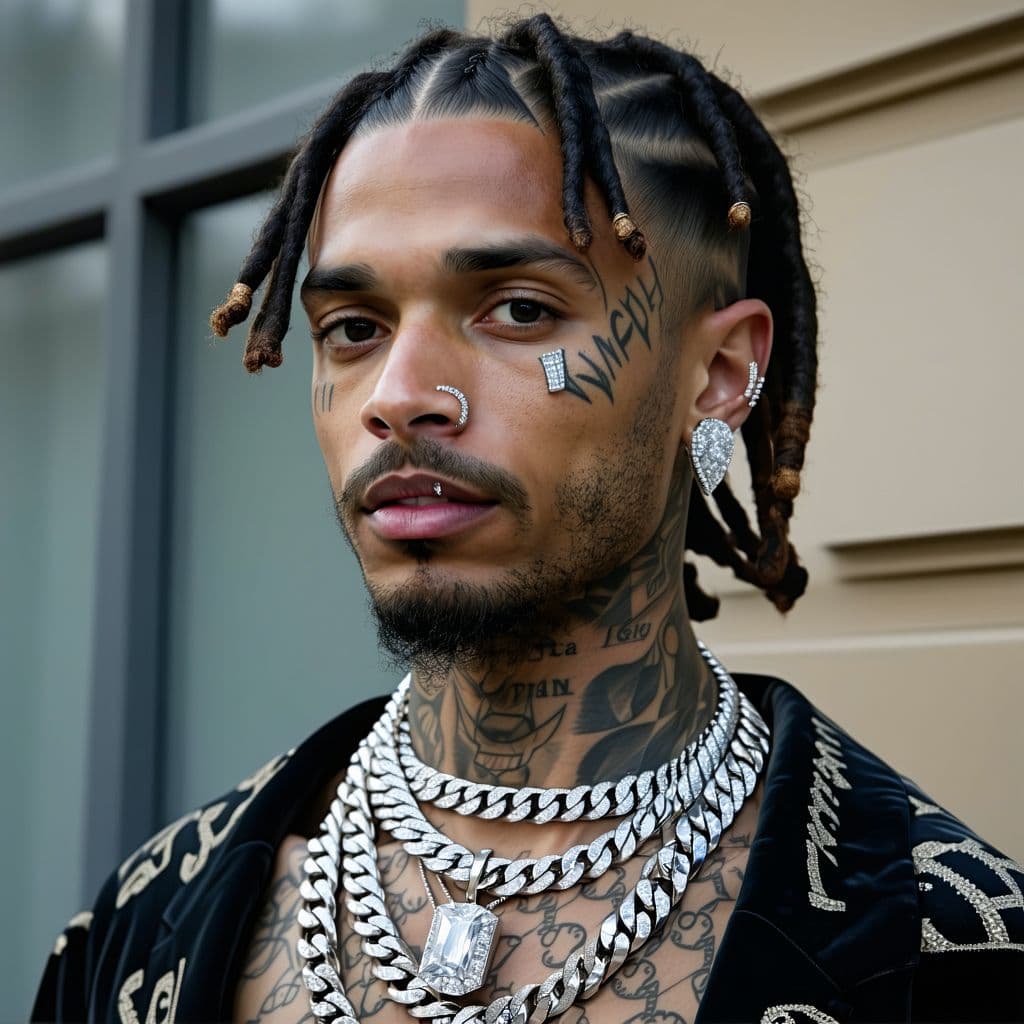 AI generated: High resolution Pixar quality image of African American man with dreads that are short and sticky up...