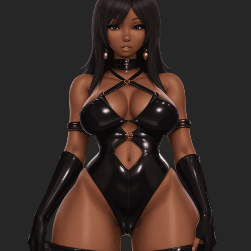 AI generated: Black ebony futanari