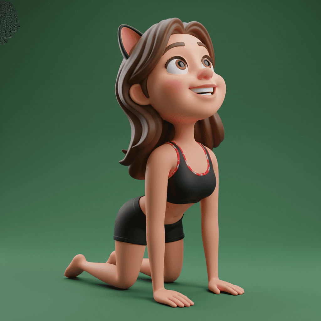 AI generated: from the reference photo.Create a high-quality 3D rendering of a cartoon-style figurine. The cardboa...