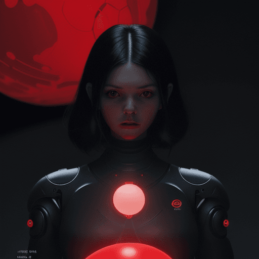 AI generated: Cover art of Rood Magazine featuring a sphere, a worm, and a glowing red light, styled as conceptual...