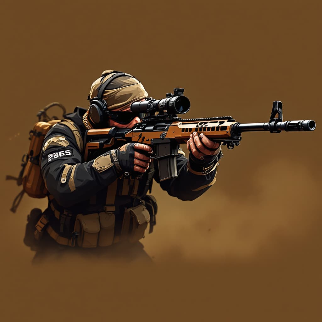 AI generated: generate a full image image of a sniper similar to that of counter strike with uniqueness