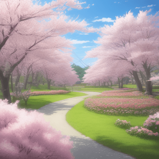 AI generated: realistic anime spring 
landscape