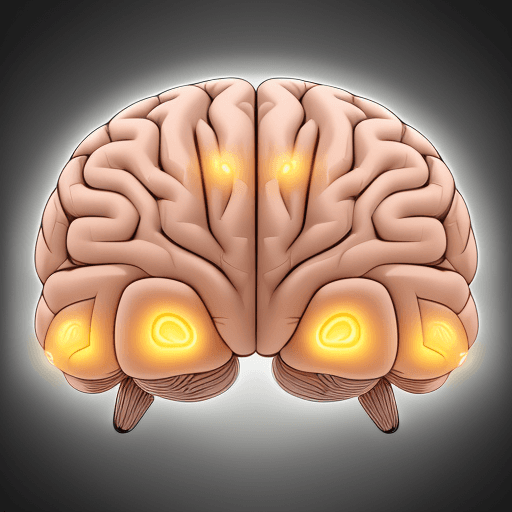 AI generated: Image depicting brain or neural structure illustrating the release of endorphins. This illustration ...