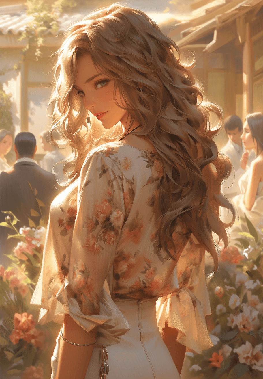 AI generated: sandra's portrait is shown in this wallpaper, in the style of fantasy illustrations, realistic human...