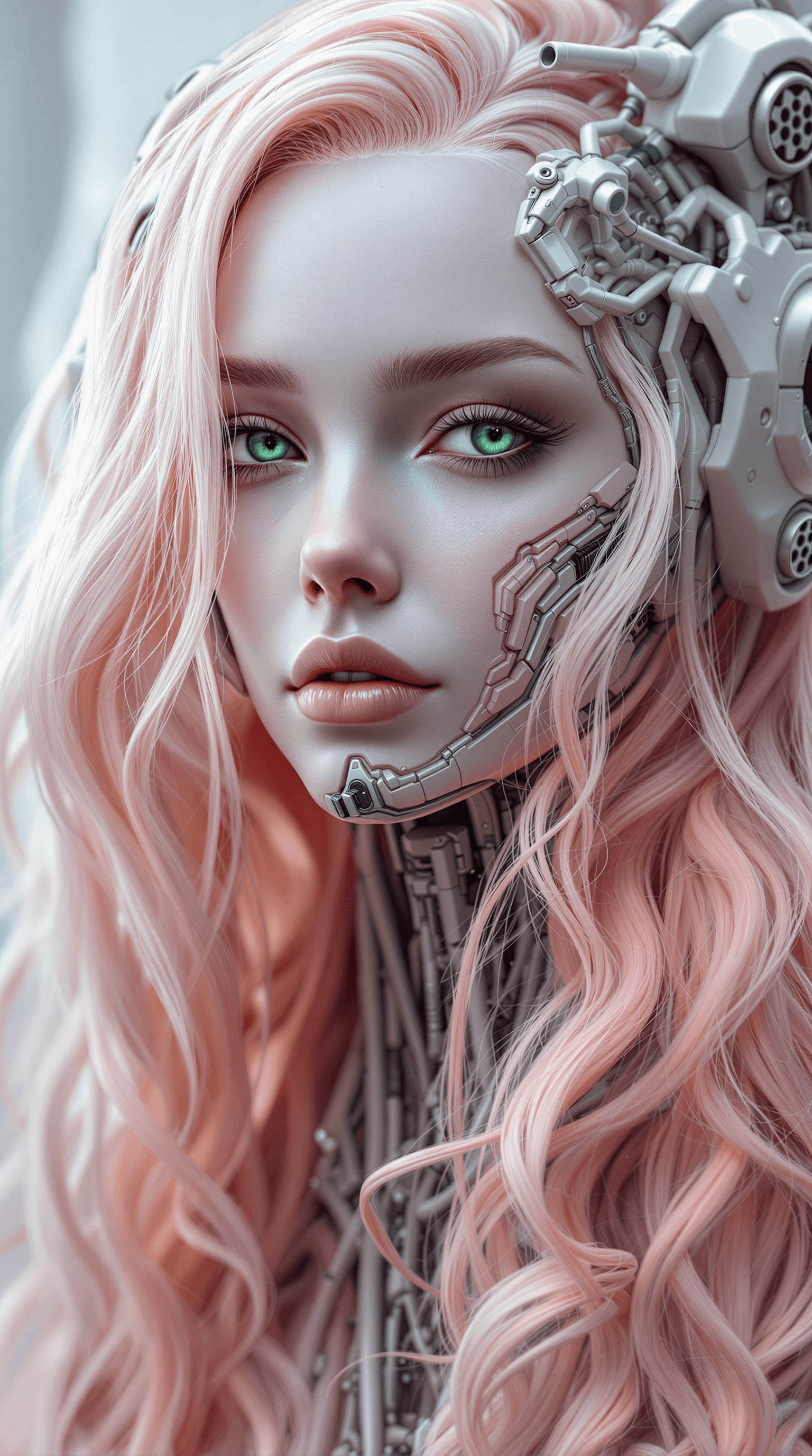 AI generated: Character Sheet, Long wavy,light pink hair,complex 3d render ultra detailed of a beautiful porcelain...